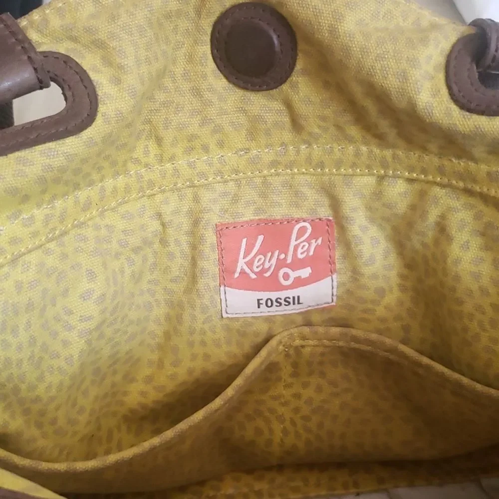 Fossil Key-Per Floral Satchel Tote Purse